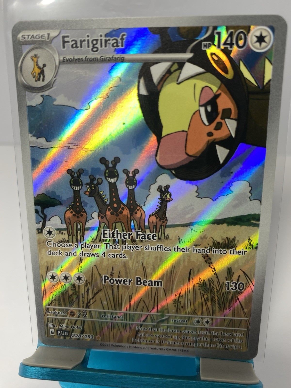 Pokemon Farigiraf 228/193 Secret Rare Full Art Holo Paldea Evolved Card