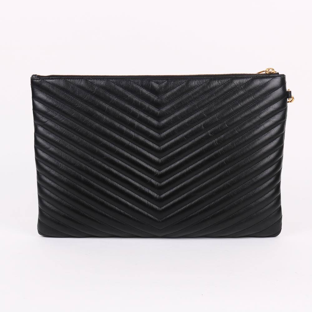 Pochette grande Saint Laurent Matelassé nero oro 440222 72151785