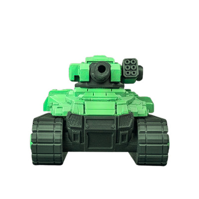 3D Printed Tank Model Kit DIY Assembly Green Black