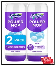 Swiffer Power Mop Floor Cleaning Solution Fresh Scent Floor Cleaner,25.3 oz, 2x.