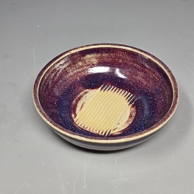 garlic peeler Pottery Plate Dish Burgundy Studio Potter Pacific Northwest Artist
