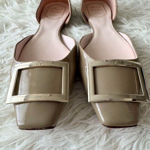 Roger Vivier Trumpet Pumps Beige Square Toe Woman's Size 39 / 26cm - Picture 3 of 15