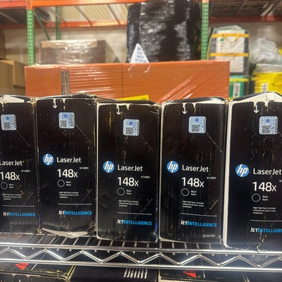 #ad HP 148X Black High Yield Toner Cartridge W1480X Genuine Damaged Box OEM $119.00