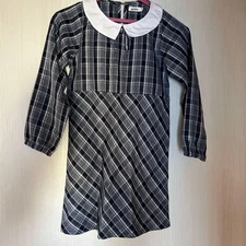 MANON Navy Check Dress 130cm
