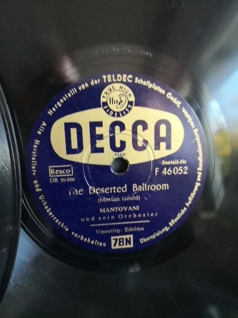 12 Schellack Platten von Mantovani, diverse Titel, Decca Label, kl. Sammlung - Bild 2 von 4