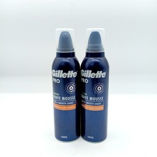 2 x GILLETTE PRO SENSITIVE SHAVE MOUSSE ADVANCED GLIDE FORMULA 240ml FREEPOST 20.83 per litre