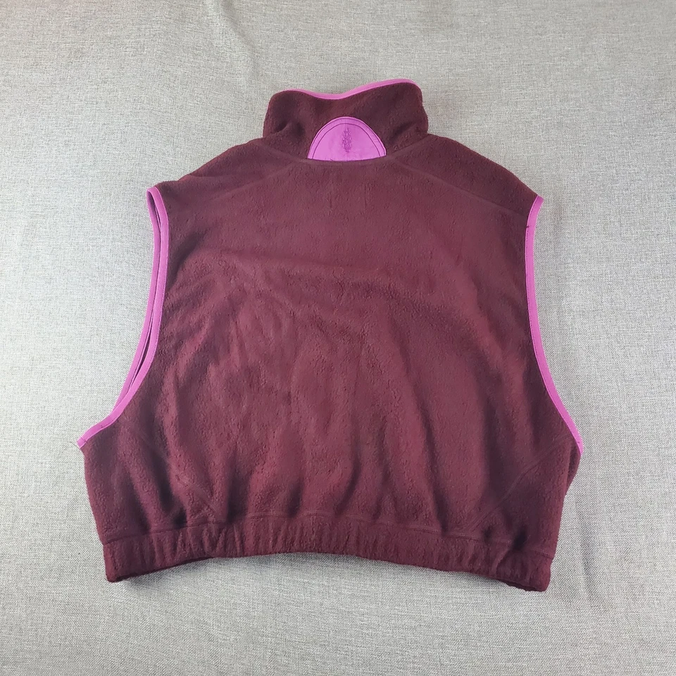 Chaleco Sherpa Free People Movement Base Camp Mediano Borgoña Bolsillo con Cremallera Completa Foto 3 de 4