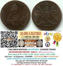 1792 GB CONDER ½ PENNY - DEVONSHIRE EXETER - D&H 2 - GEM LIKE HIGH MS - CT 1134