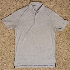 Johnnie-O Mens Medium Heather Twilight Striped Performance Polo Shirt Short
