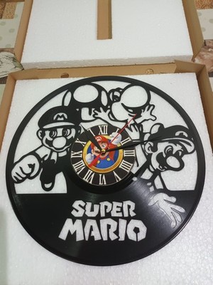 Super Mario Video Game Silhouette Vinyl Disc Watch