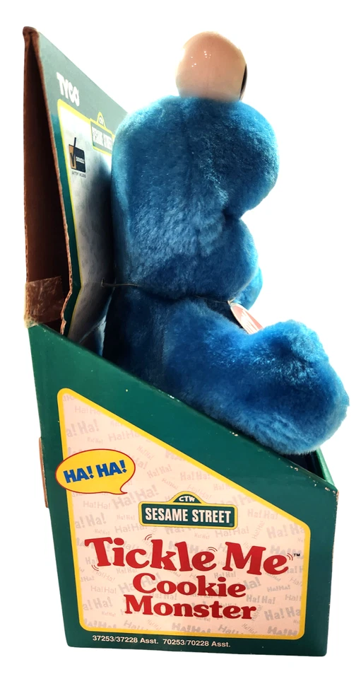 复古 1996 Tickle Me Cookie Monster 毛绒芝麻街玩具效果很好 — 第 2/4 张图片
