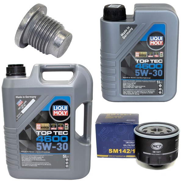 MotoröL Filter Set 5W-30 Liqui Moly 6 Liter + Schraube FüR Dacia Renault Scenic-image