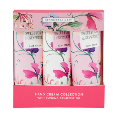 Heathcote & Ivory Sweet Pea & Honeysuckle Handcreme Geschenkset für Sie 3 x 30ml