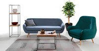 Sofagarnitur 2+1Sitzer Design Polster Modern Textil Stoff Sofas Couch Garnituren