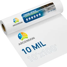 Argendon 10mil Thick Film Crawl Space Vapor Barrier 10'x100' Cover  1000 sq ft