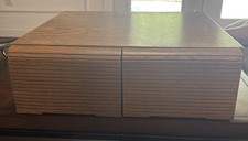 VTG VHS VCR Cassette Holder Storage Case 22 Tapes Faux Wood Grain 80-90's Retro