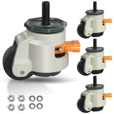 Leveling Stem Casters, M12 Thread Casters Set of 4 Heavy Duty with Leveling feet