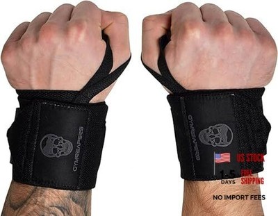  Weightlifting Wrist Wraps (IPF Approved) Professional Quality 18'' Black/Black