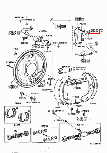 Genuine LandCruiser HJ75 HJ61 HJ60 HJ47 HDJ80 HDJ79 Rear LH Brake Adjuster Lever - Picture 16 of 20