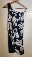 Miss Lushhh Size 10 Black And White Rose Dress