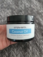 Simply Earth Coconut Oil 100% Pure Unrefined Cold Pressed 12 oz New
