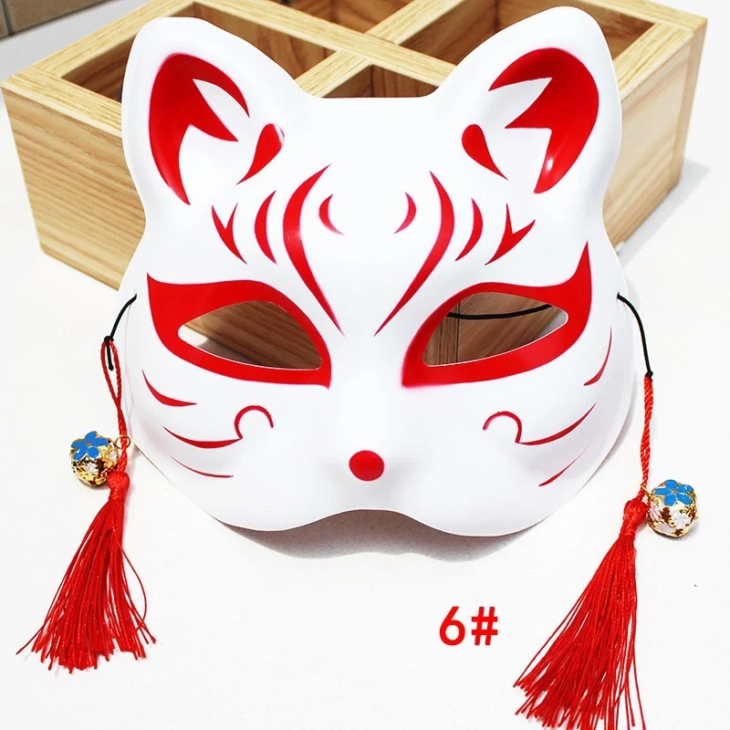 Japanese Fox Half Face Mask - Available in Multiple Colors - Image 2 of 4
