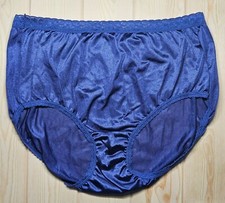 VTG Hanes Panties Shiny Blue Briefs Size 9 Nylon Granny Panty Silky Smooth