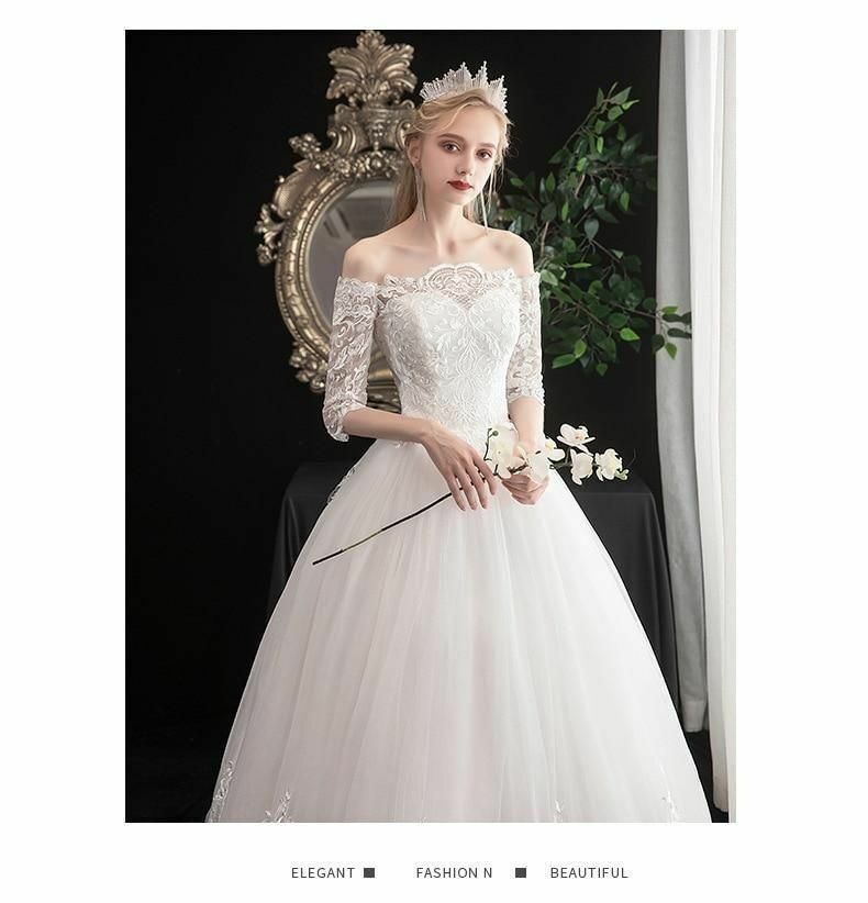 Elegant Half Sleeve Lace Luxury Wedding Dress | eBay Elegant Half Sleeve Lace Luxury Wedding Dress | eBay