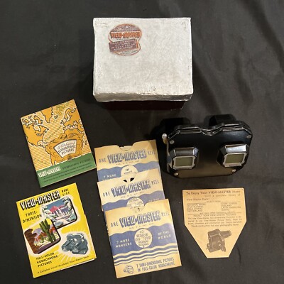  Vintage Sawyers View-Master Model C Stereoscopic Photo Reel Viewer in Box  