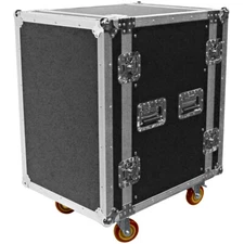 Heavy Duty 16 Space ATA Rack Case with 4 Inch Casters - 16U Server Case