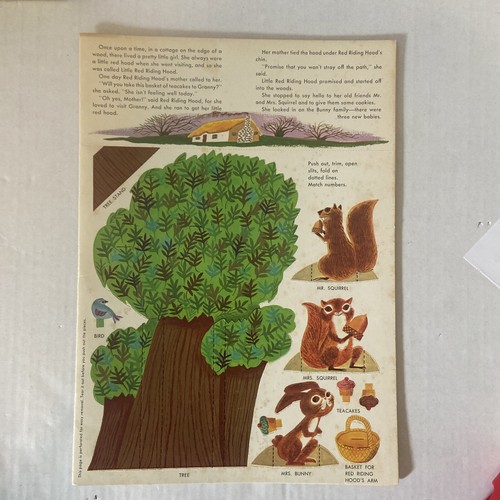Uncut Vintage 1961 Little Red Riding Hood Cut Out Book Unused Original Play Set - Picture 4 of 10