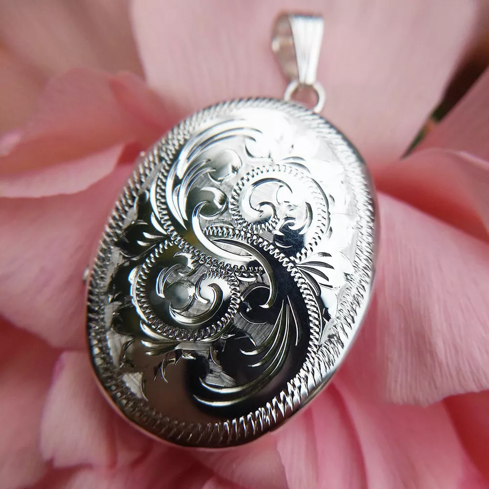 Sterling Silver Round Locket - Engravable - 19mm - MF-866