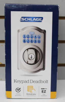 Schlage BE365VCAM619 Camelot Keypad Deadbolt - Satin Nickel FREE SHIPPING