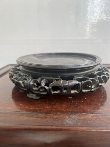 Antique Chinese Hand Carved Rosewood Stand Vase Display Base 老红木座 - Picture 6 of 16