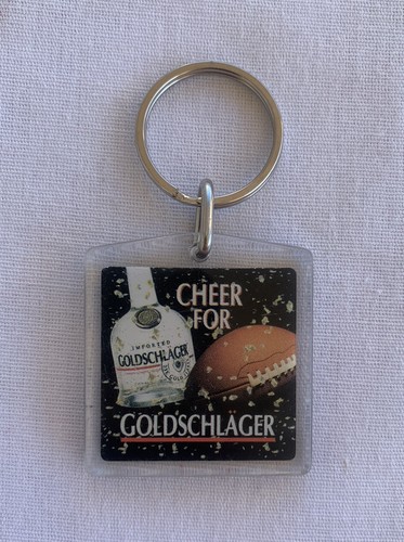 Vintage Goldschlager Alcohol Keychain plastic football "Cheer for"