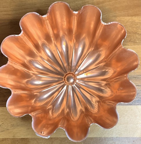 Copper Tone Mold Gelatin Cake Pan Set Of 3 Handpainted Blue/White 8.5”, 7”, 7” - Picture 6 of 16