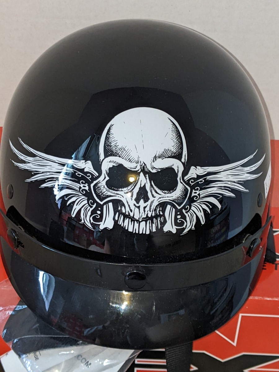 AFX FX-70 GLOSS BLACK MOTORCYCLE HALF HELMET SIZE LARGE #H102 | eBay