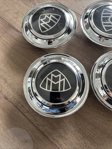 Tapas centrales flotantes giratorias cromadas plateadas para Mercedes Benz Maybach 145 mm 4 un. - Imagen 2 de 4