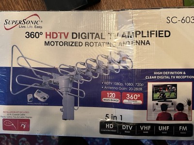 Super Sonic 360 HDTV Digital TV Amplified Motorized Rotating Antenna SC-603 NEW