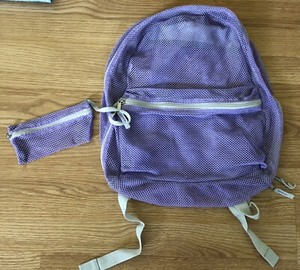 purple mesh backpack