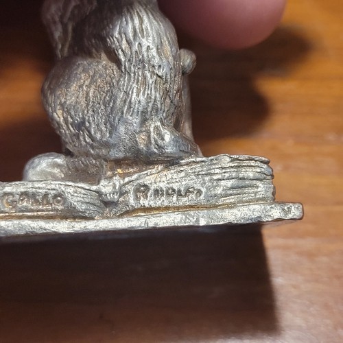 Vintage 1994 Gallo Ridolfi Pewter Winged Cat On Spell Book with Crystals 8261 - Picture 11 of 12