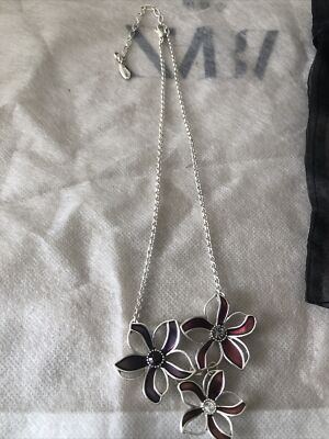 Pilgrim Danish Design Enamel Flower Silver UK