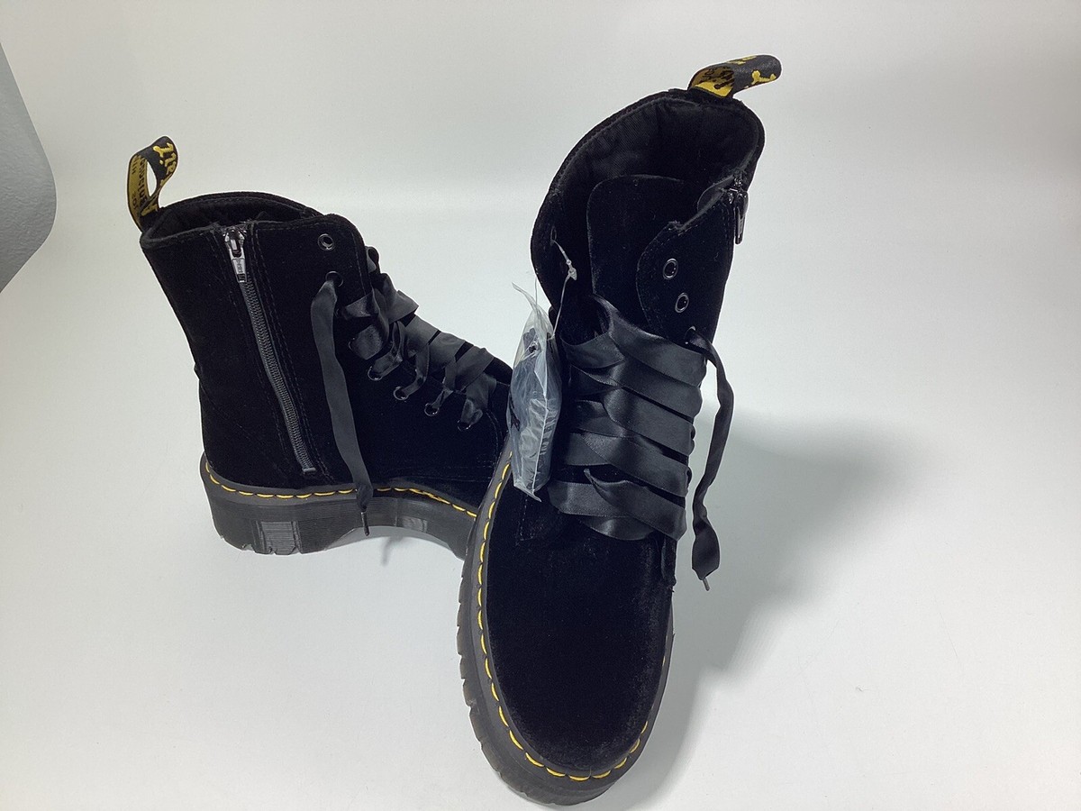 Dr Martens Jadon Ze You Velvet Platform Ankle Boots Unisex Dr Martens Jadon Ze You Velvet Platform Ankle Boots Unisex