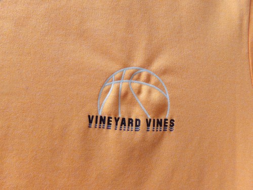 Vineyard Vines PERFORMANCE Small BASKETBALL T-Shirt Boys 8-10 S Orange Athletic - Picture 6 of 18