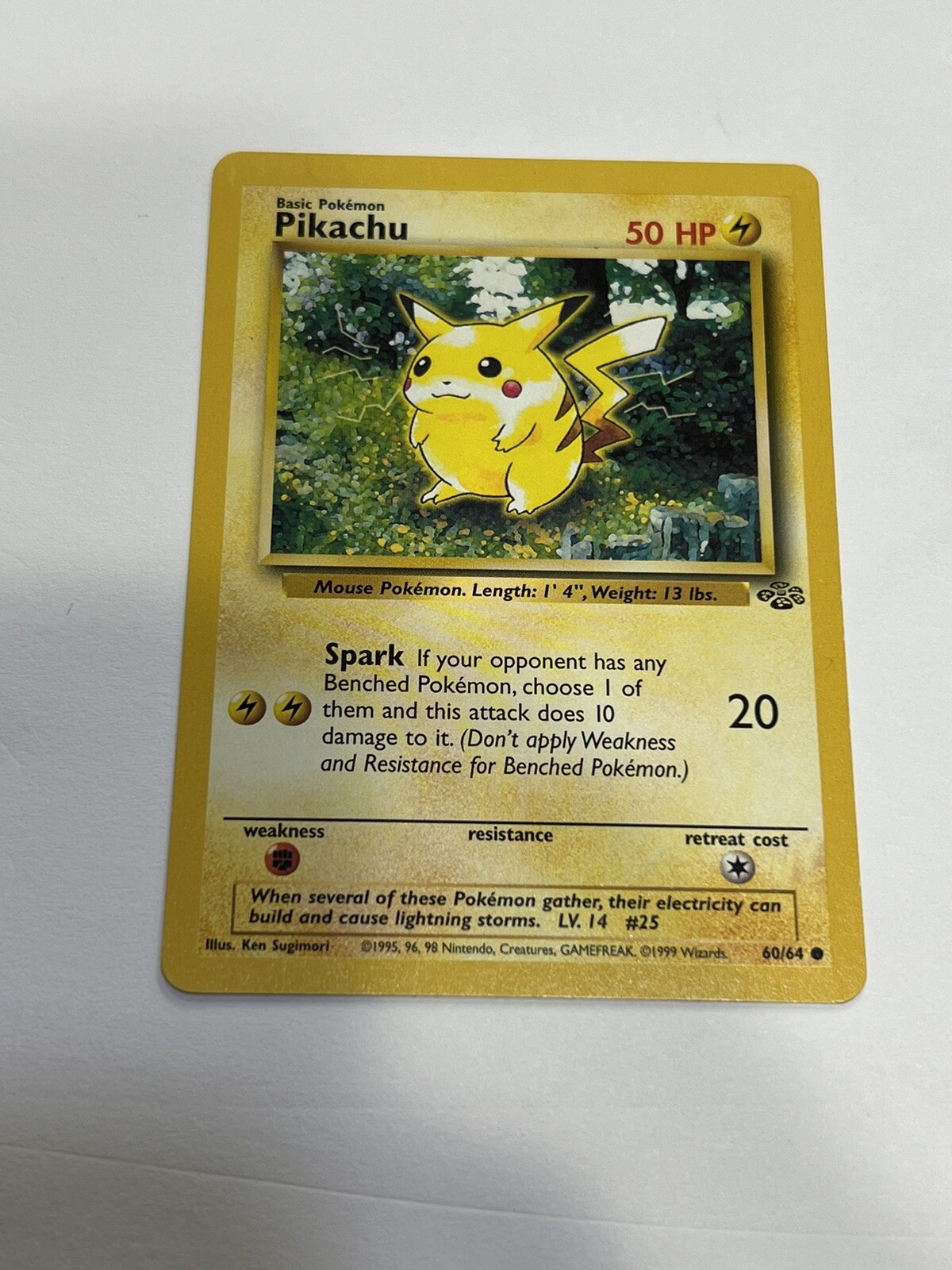 Pikachu 60/64 Jungle Unlimited Vintage Pokémon Card  - NM