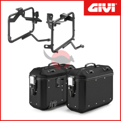 Seitenkoffer + Träger Givi Trekker Dolomiti Schwarz 36 L. Voge Valico 900 DSX