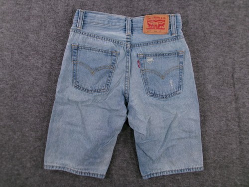 Levis 511 Shorts Boys 10 Blue Slim Fit Distressed Adjustable Waist Light Wash 25 - Picture 9 of 12
