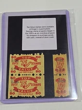 4 Vintage Gummed Top Value TV Stamps Yellow - Kroger - 2169