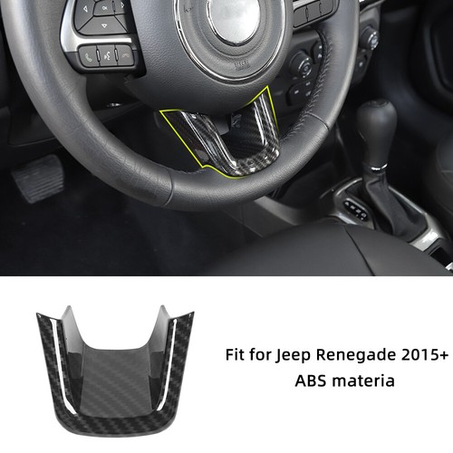 14x Carbon Fiber Steering wheel Gear Shift Cover Trims Set For Jeep Renegade 18+ - Picture 4 of 20
