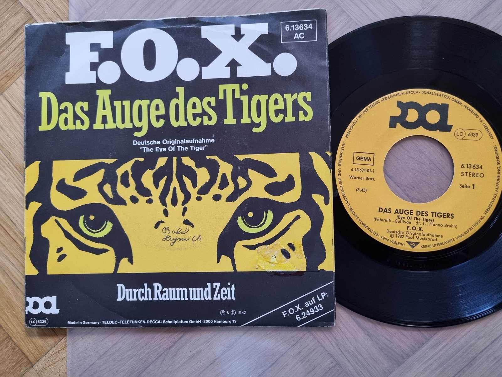 7"" Single F.O.X. - Das Auge des Tigers Vinyl Germany